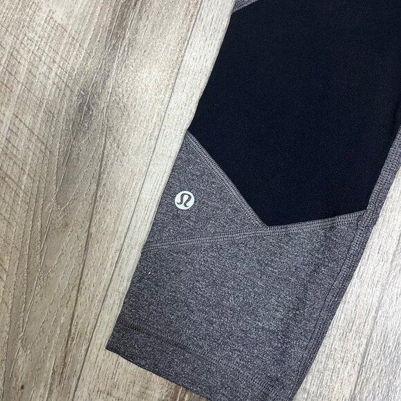 Lululemon Athletic Pace Rival MR Cropped Yoga Pants Heathered Black Size 4 - Picture 9 of 9